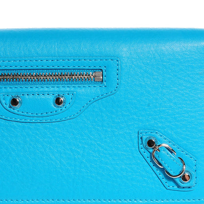 Balenciaga Supple Calfskin Papier Platre Money Wallet Bleu Caraibes 8 of 12