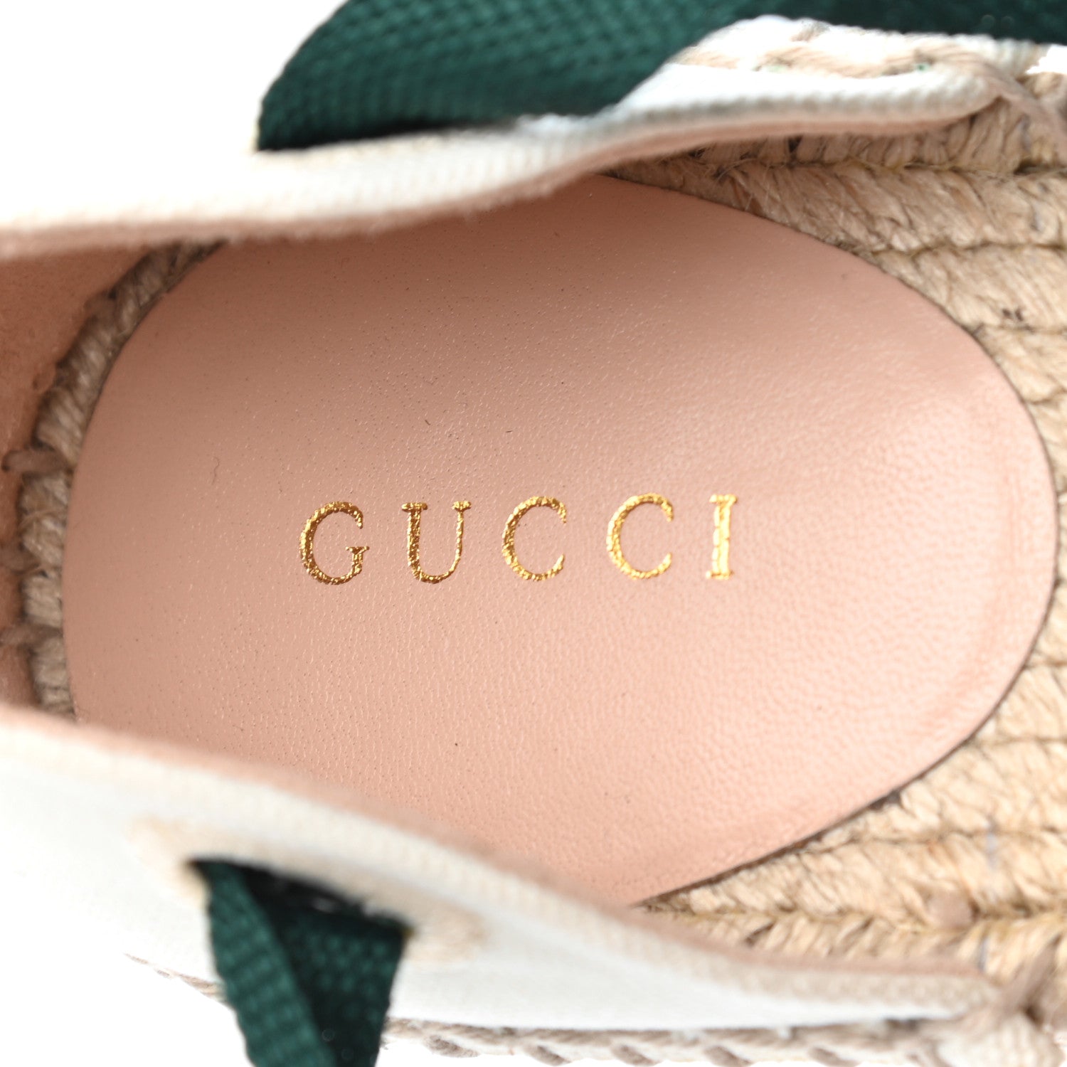 Gucci Canvas Malaga Kid Web Ankle Wrap Espadrille Wedge Sandals 40 Green Red Mystic White Emerald 7 of 11