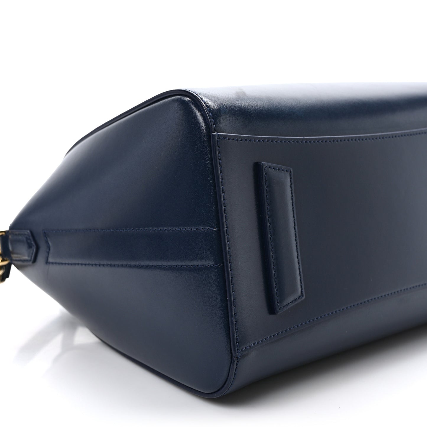 Shiny Lord Calfskin Small Antigona Navy