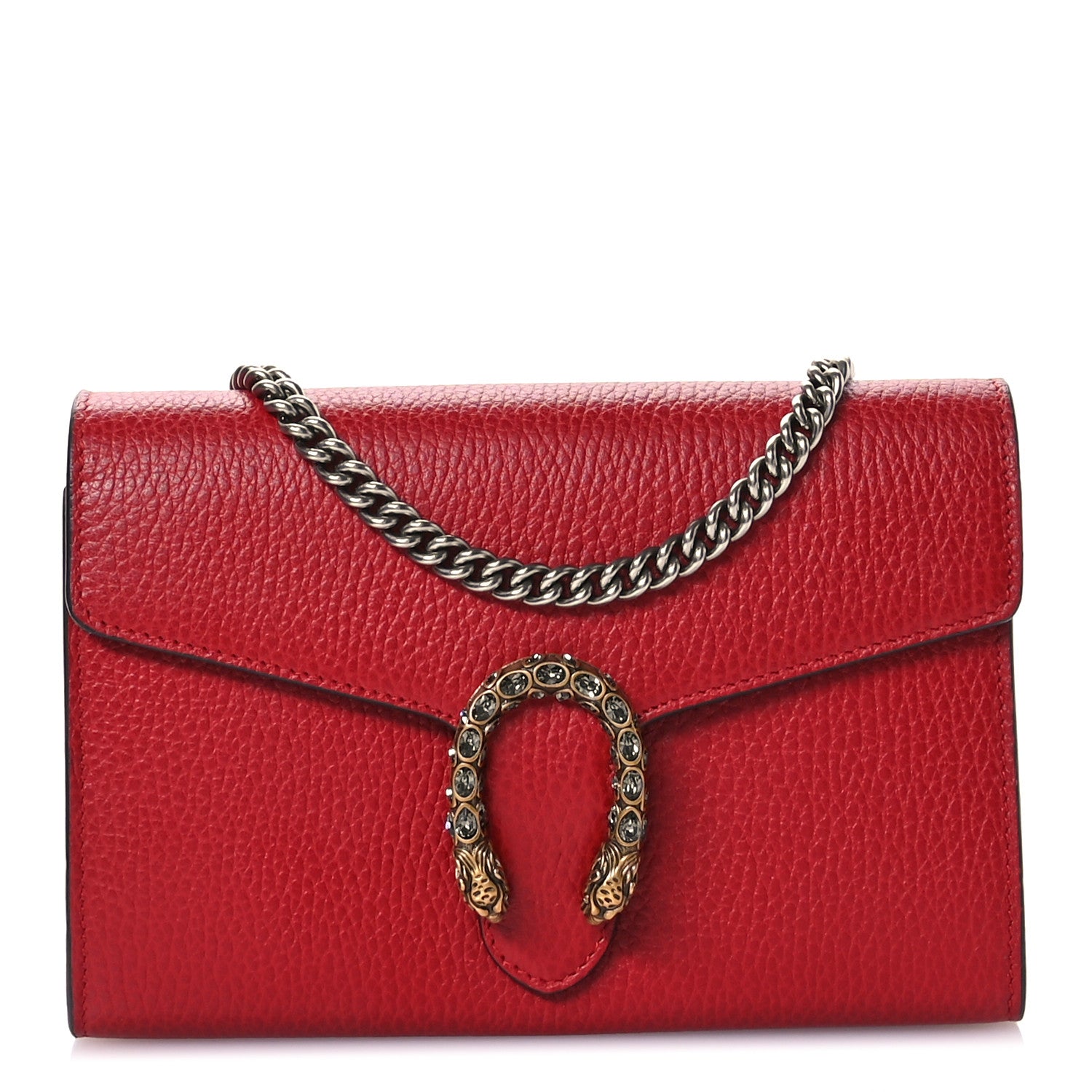 Gucci Calfskin Mini Dionysus Chain Wallet Hibiscus Red 1 of 12