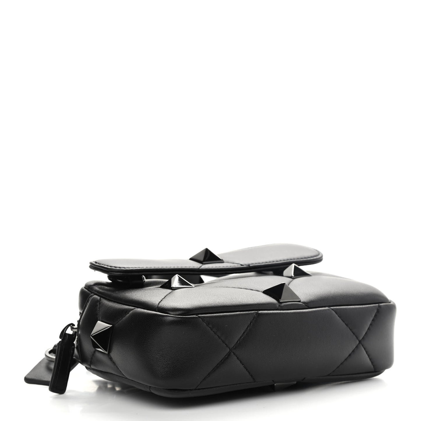 Nappa Monochome Small Roman Stud Crossbody Bag Black