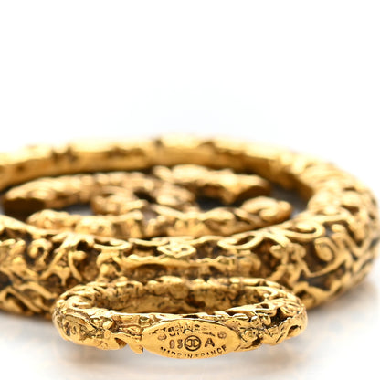 Chanel CC Round Drop Clip On Earrings Black Gold 4 of 4