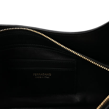 Salvatore Ferragamo Soft Calfskin Gancini Hobo Black 6 of 9