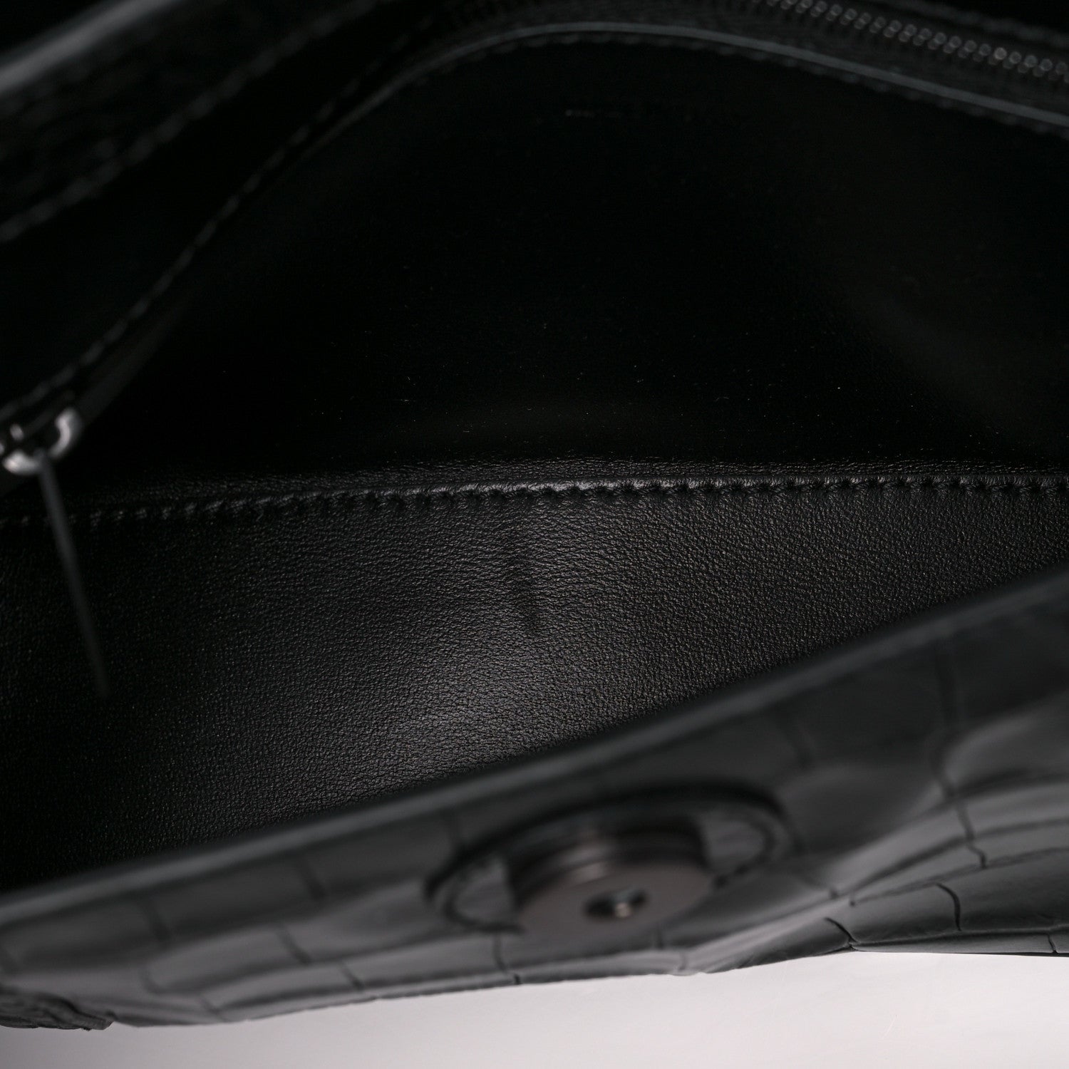 Balenciaga Extra Supple Calfskin Crocodile Embossed Monochrome XS Downtown Shoulder Bag Black 11 of 12