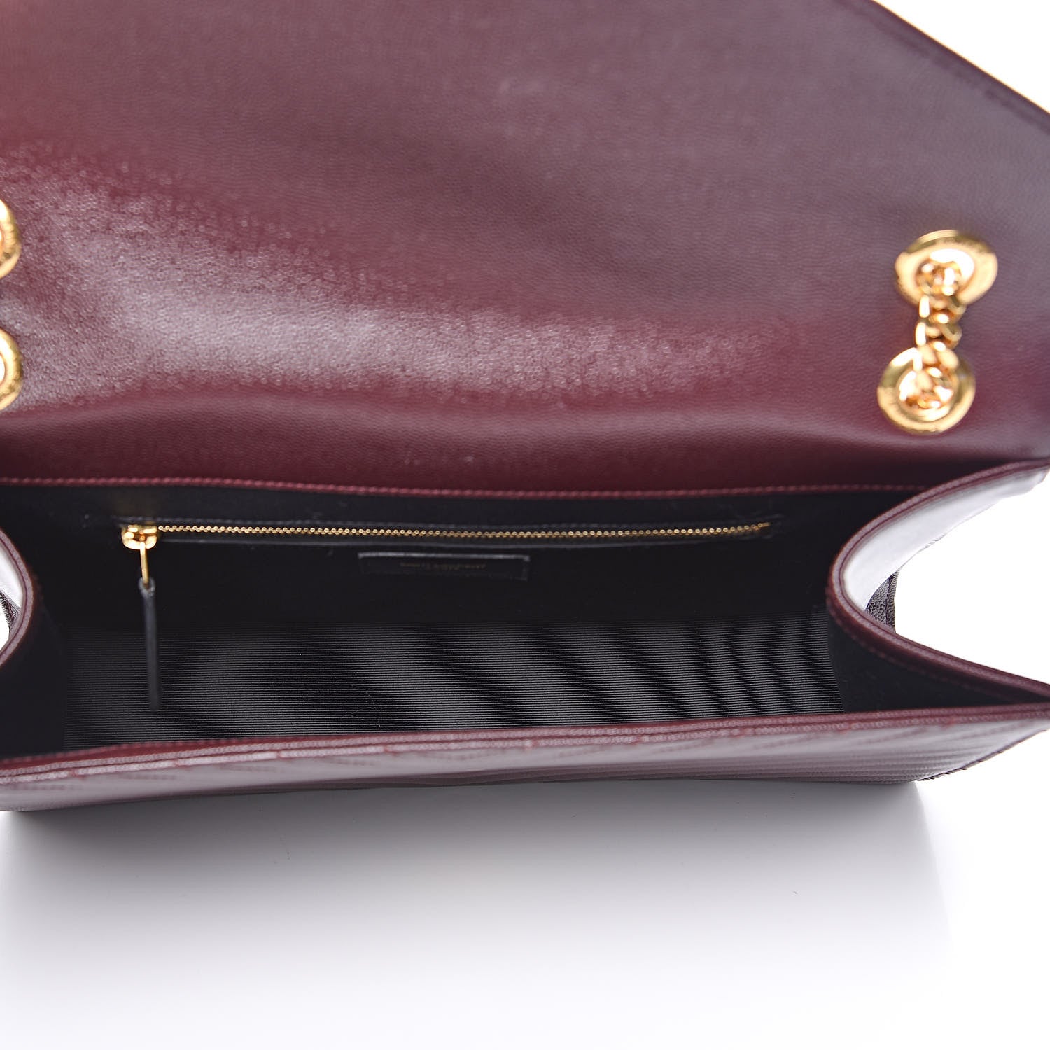 Saint Laurent Grain De Poudre Matelasse Chevron Large Monogram Satchel Rouge Legion 5 of 12