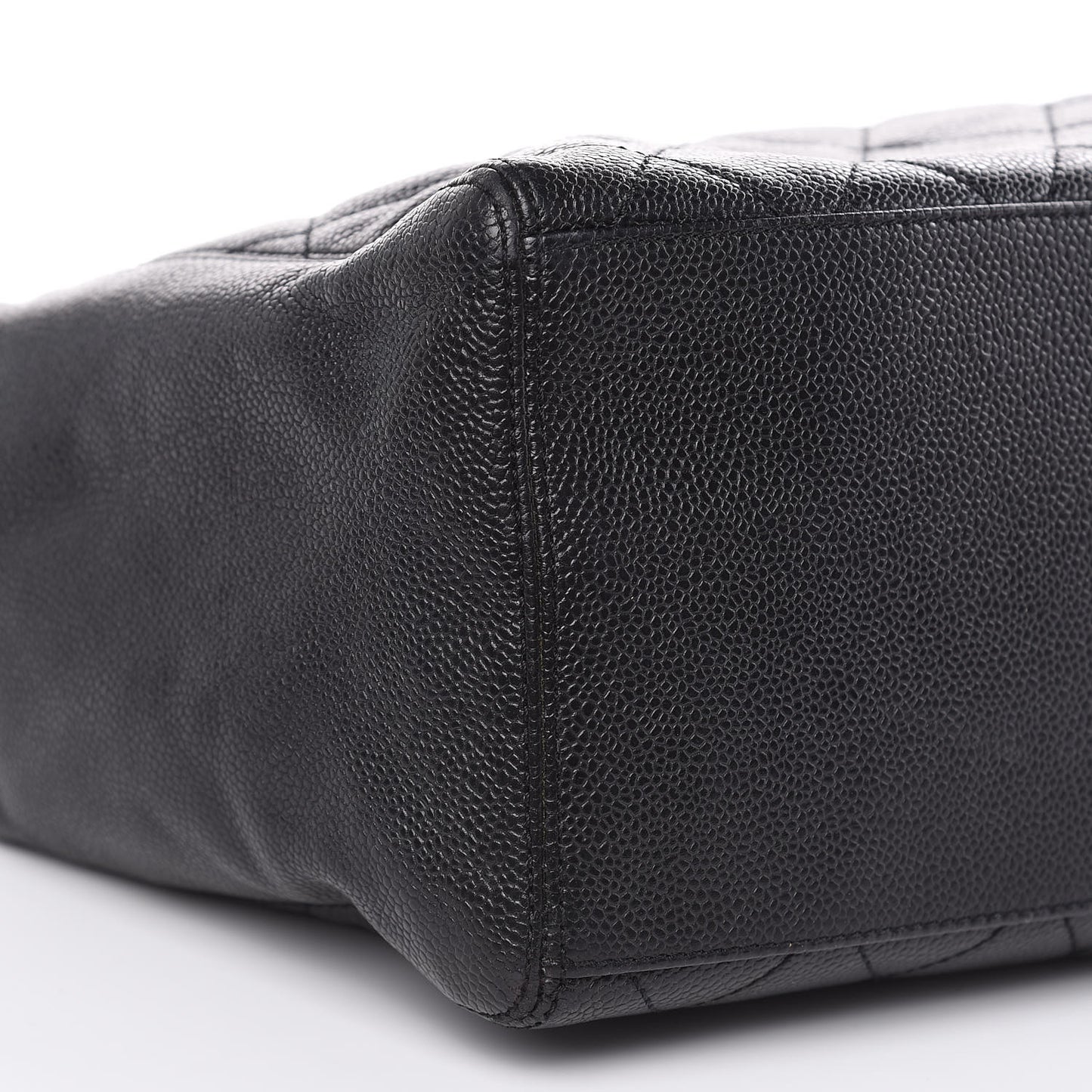 Caviar Quilted CC Shopping Tote Black