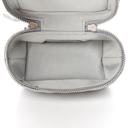 Chanel Metallic Caviar Quilted Mini Top Handle Vanity With Chain Silver 5 of 11