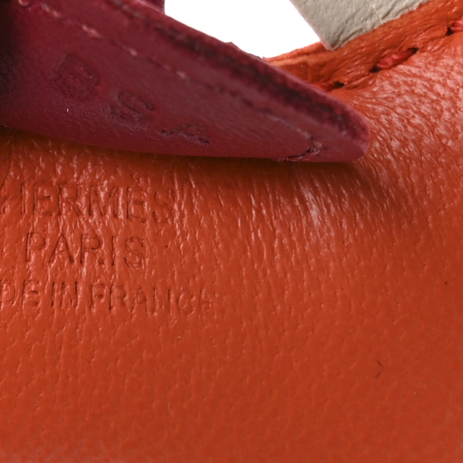 Hermes Milo Lambskin Grigri Rodeo Horse Bag Charm PM Orange Poppy Craie Cornaline 3 of 4