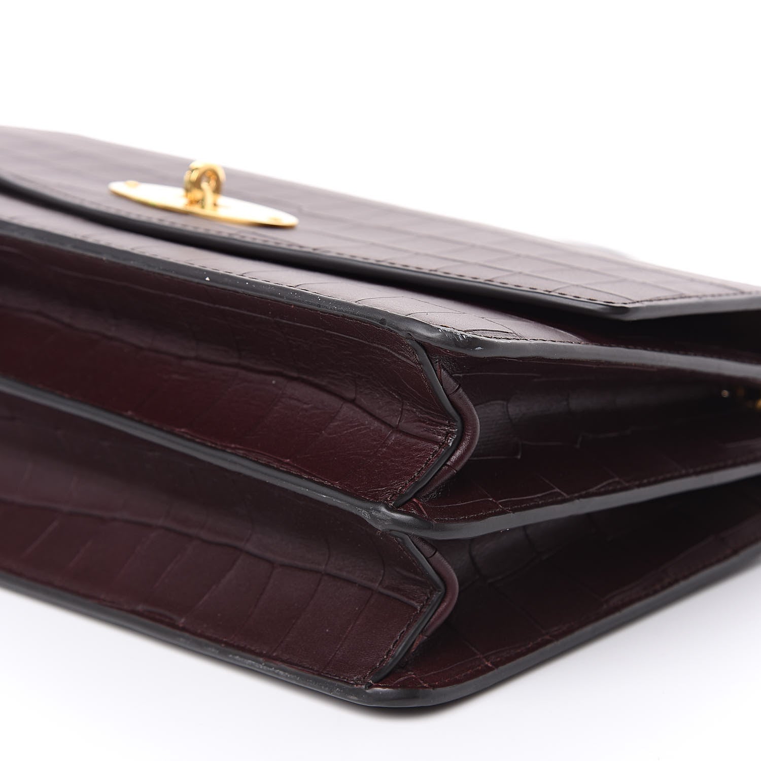 Mulberry Calfskin Crocodile Embossed Large Darley Oxblood 8 of 10