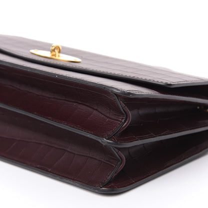 Mulberry Calfskin Crocodile Embossed Large Darley Oxblood 8 of 10