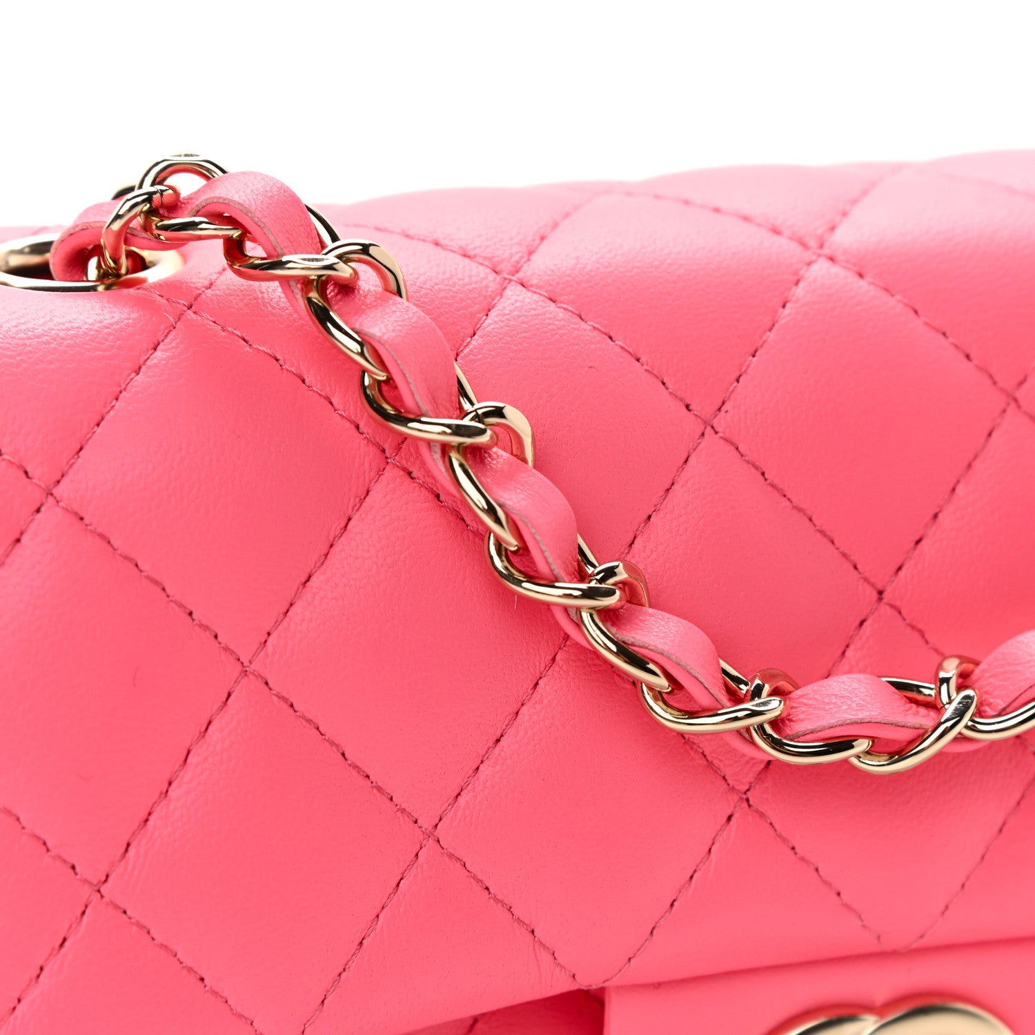 Chanel Lambskin Quilted Mini Rectangular Flap Pink 10 of 11