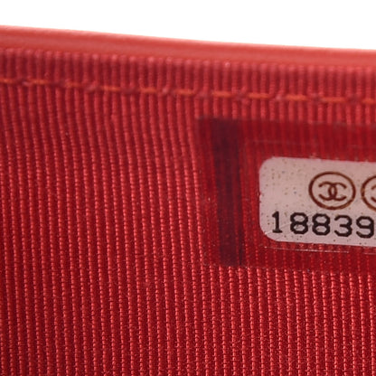 Chanel Patent Calfskin Striped Long Flap Wallet Red 8 of 9