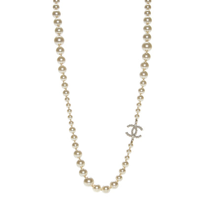 Chanel Graduated Pearl CC Long Necklace Gold 1 of 6