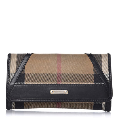 Burberry House Check Bridle Calfskin Penrose Continental Wallet Black 1 of 12