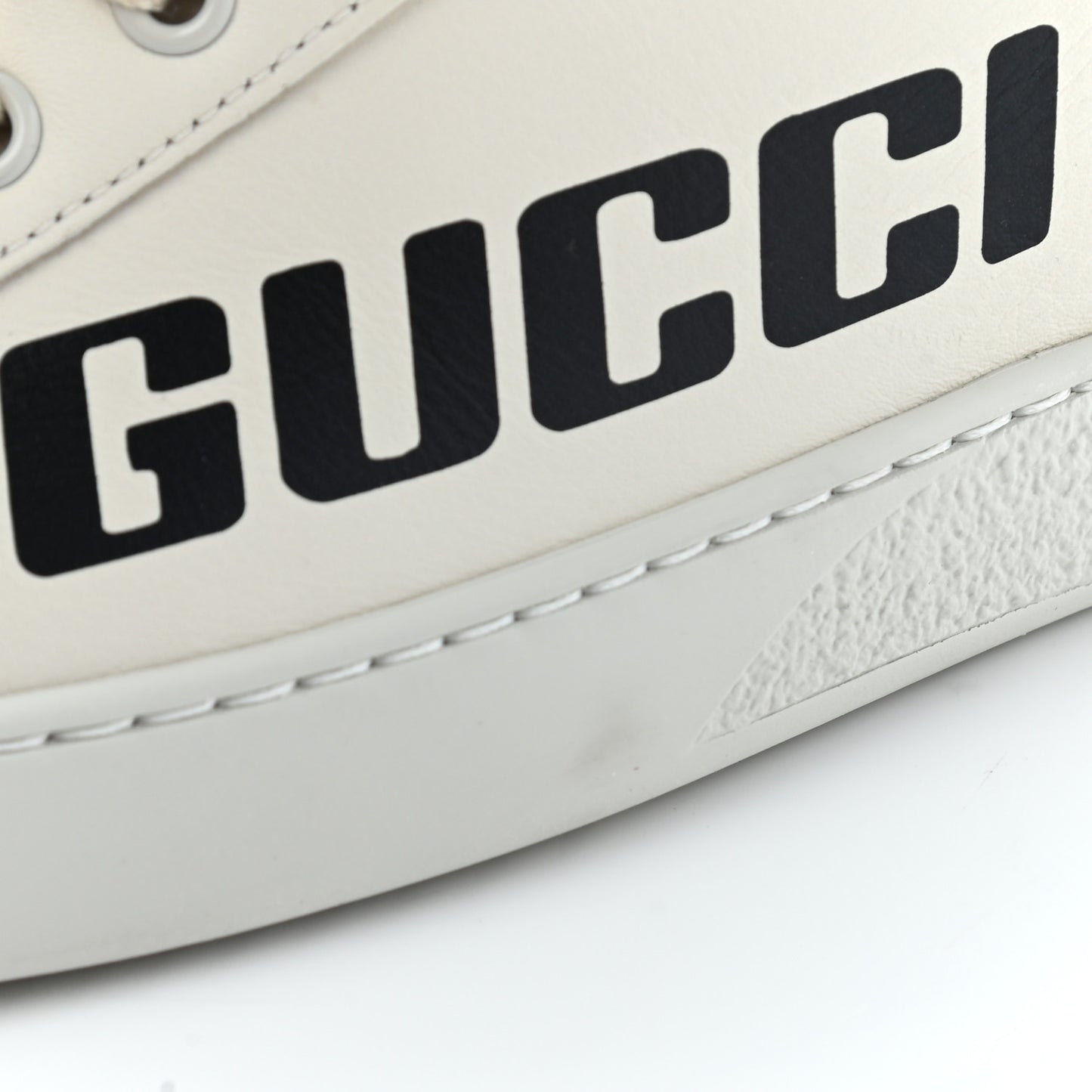 Calfskin Gucci Band Mens Ace High Top Sneakers 11 Mystic White