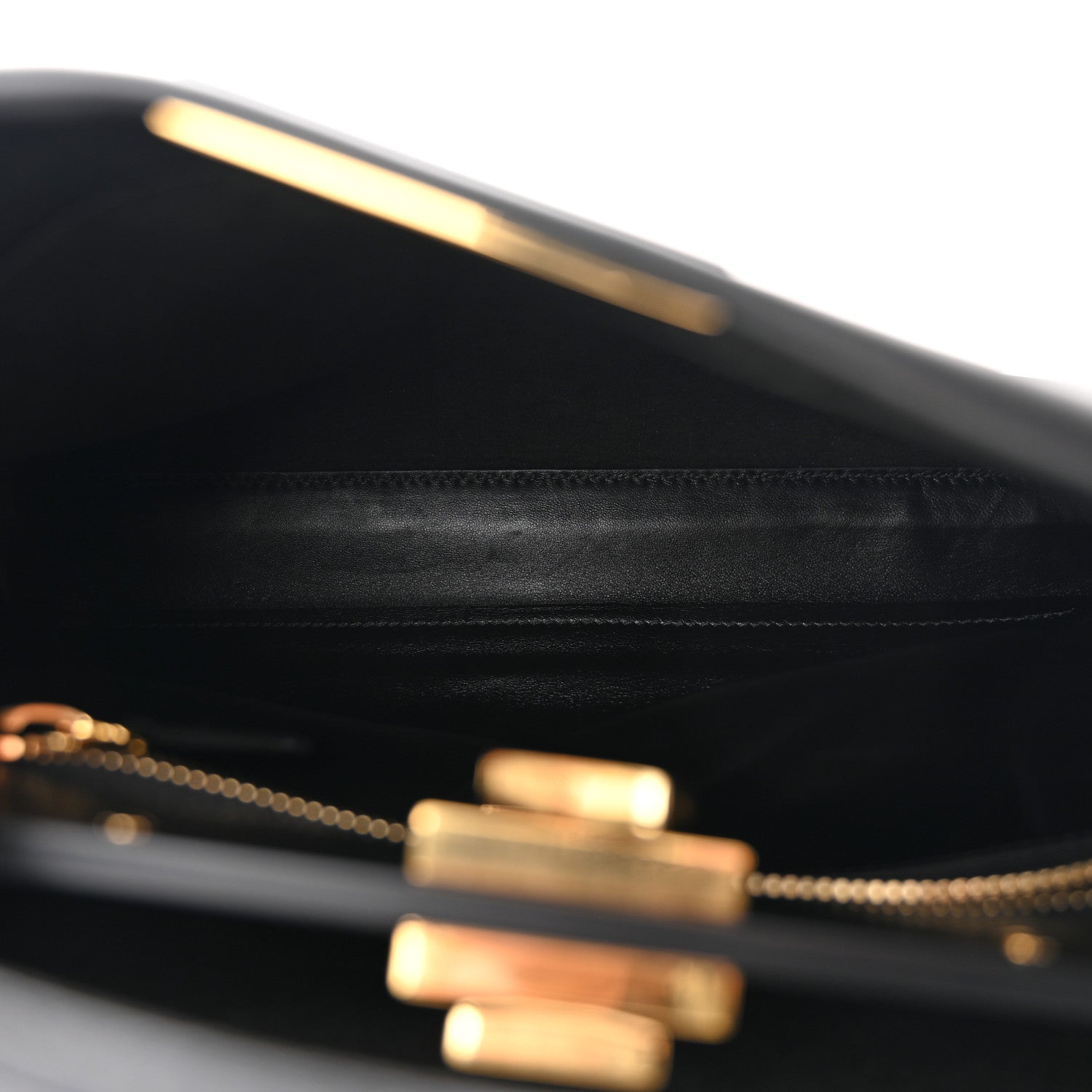 Fendi Vitello Seta Shiny Nappa Medium Peekaboo Iconic Satchel Black 6 of 11