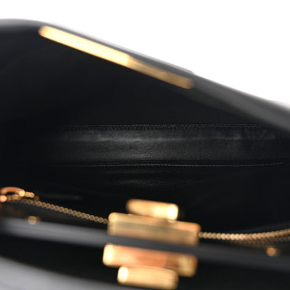 Fendi Vitello Seta Shiny Nappa Medium Peekaboo Iconic Satchel Black 6 of 11
