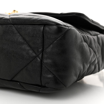 Chanel Shiny Goatskin Quilted Large Chanel 19 Flap Black 10 of 11