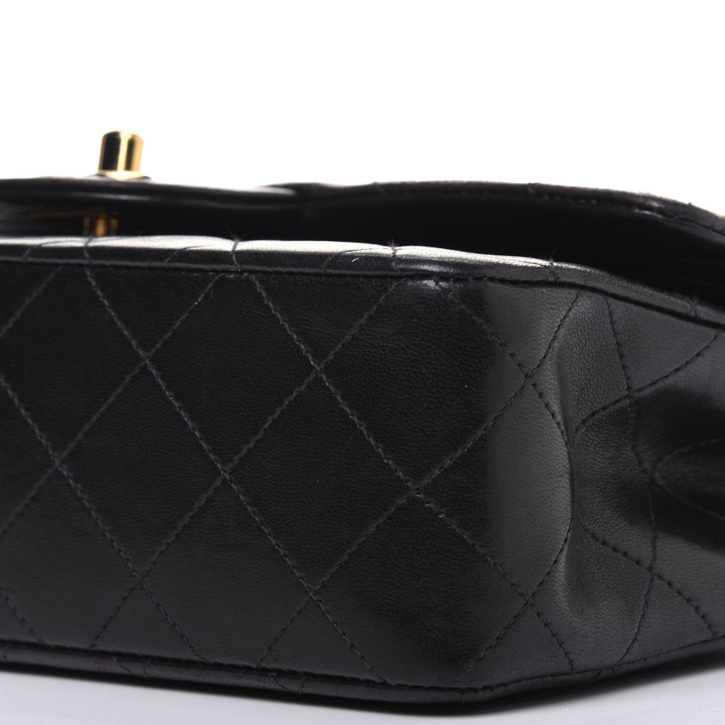 Lambskin Quilted Small Double Flap Black