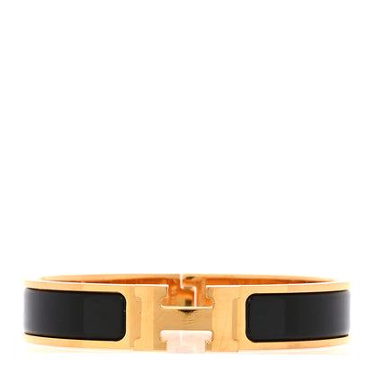 Hermes Enamel Narrow Clic Clac H Bracelet GM Black 1 of 4