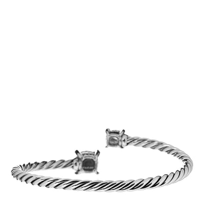 David Yurman Sterling Silver Black Onyx Hematite Diamond 4mm Chatelaine Bypass Bracelet 3 of 4
