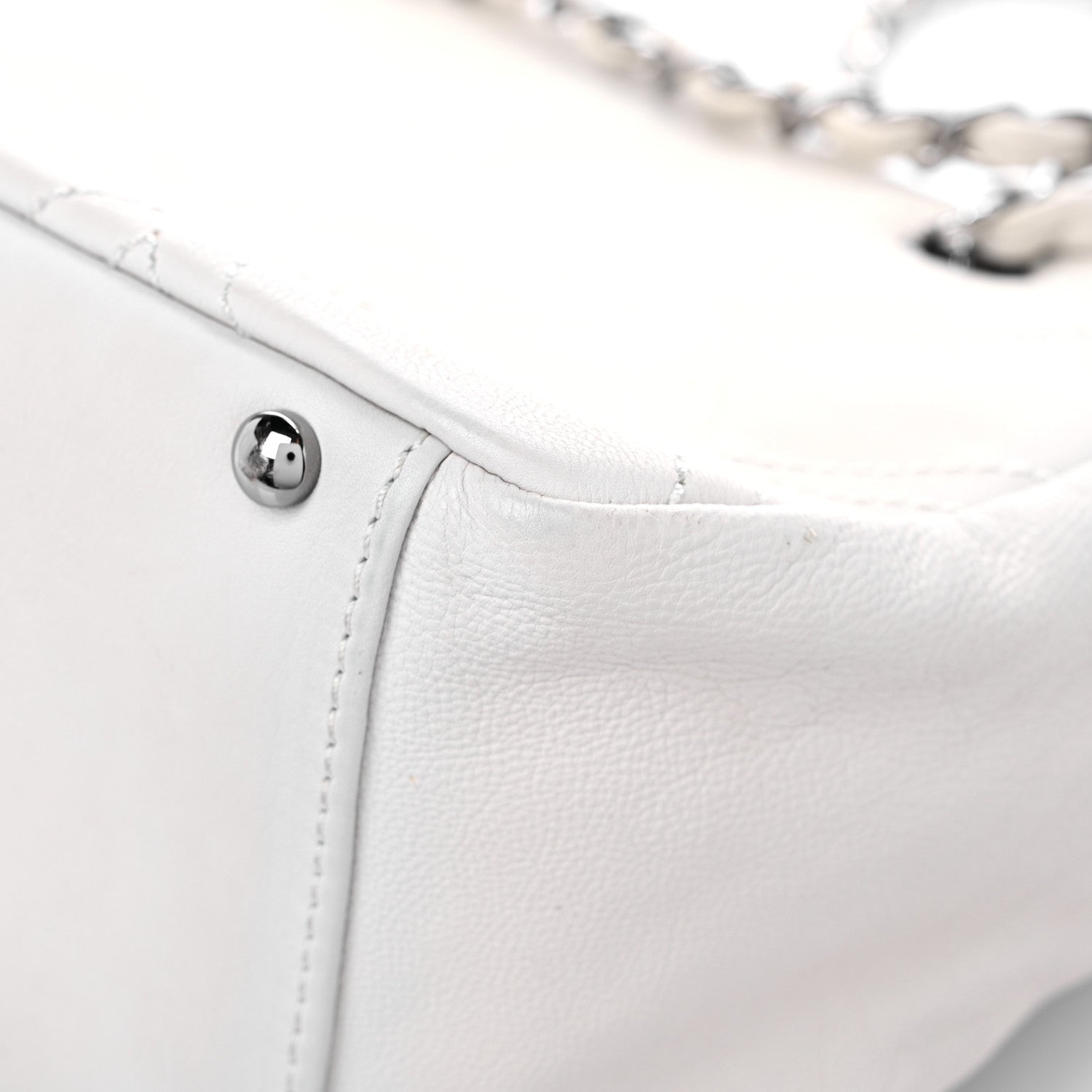 Chanel Calfskin Small Diamond Stitch Tote White 11 of 18
