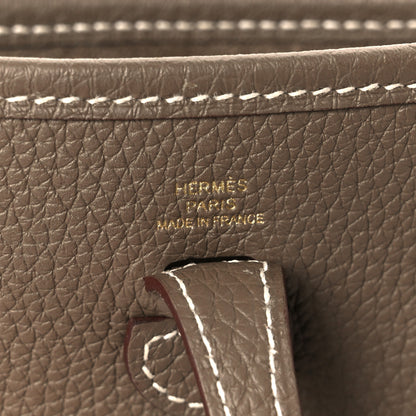 Hermes Taurillon Clemence Amazone Evelyne TPM Etoupe Bleu Indigo 6 of 11