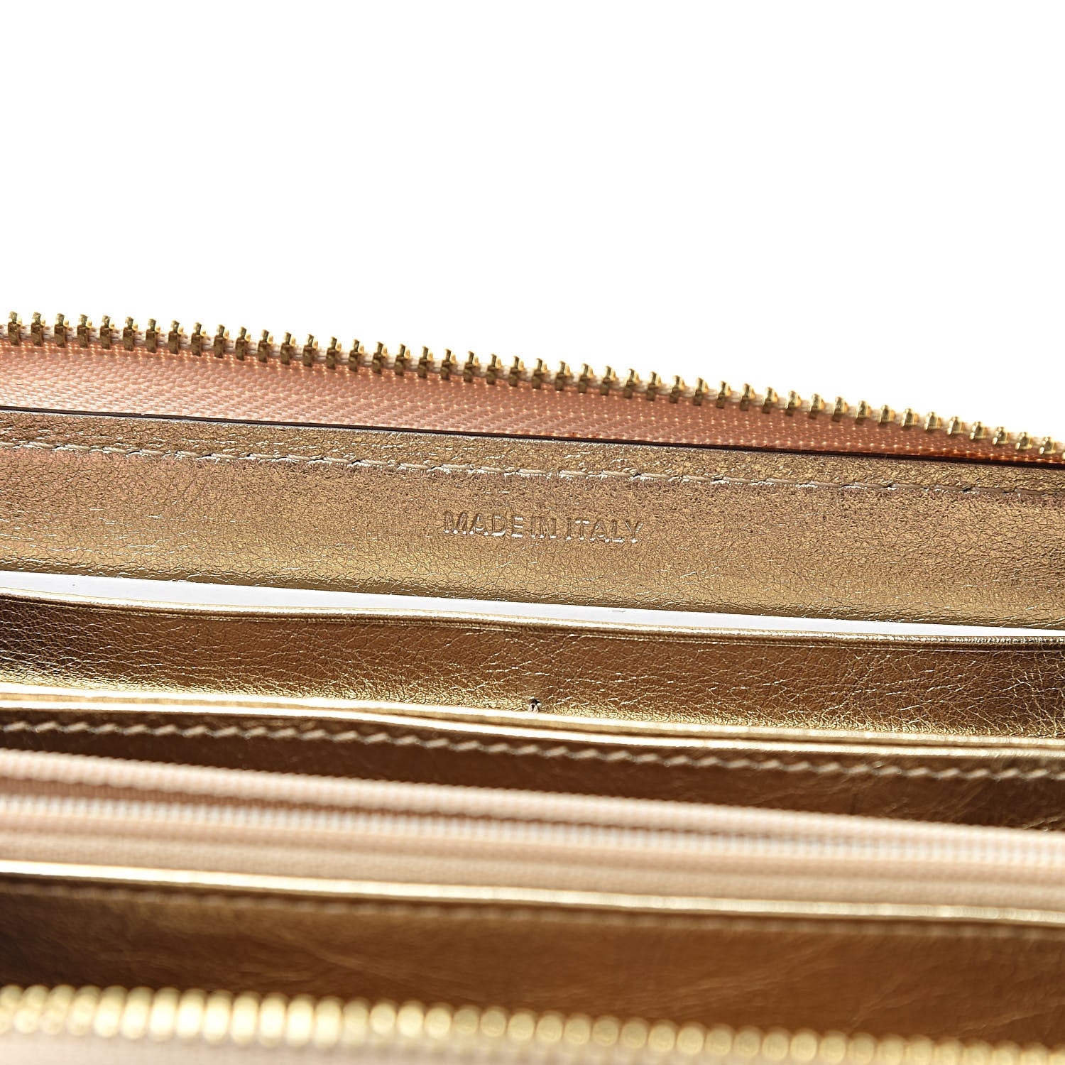 Burberry Metallic Haymarket Check Zip Wallet Gold 7 of 10