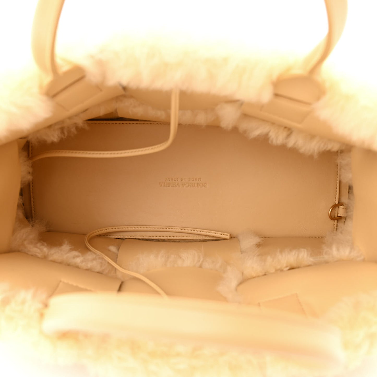 Shearling Small Intrecciato Arco Tote Teddy