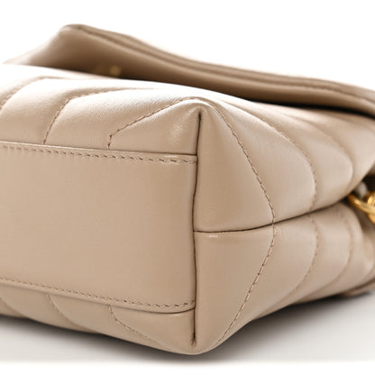 Saint Laurent Calfskin Y Quilted Monogram Toy Loulou Crossbody Bag Dark Beige 10 of 10