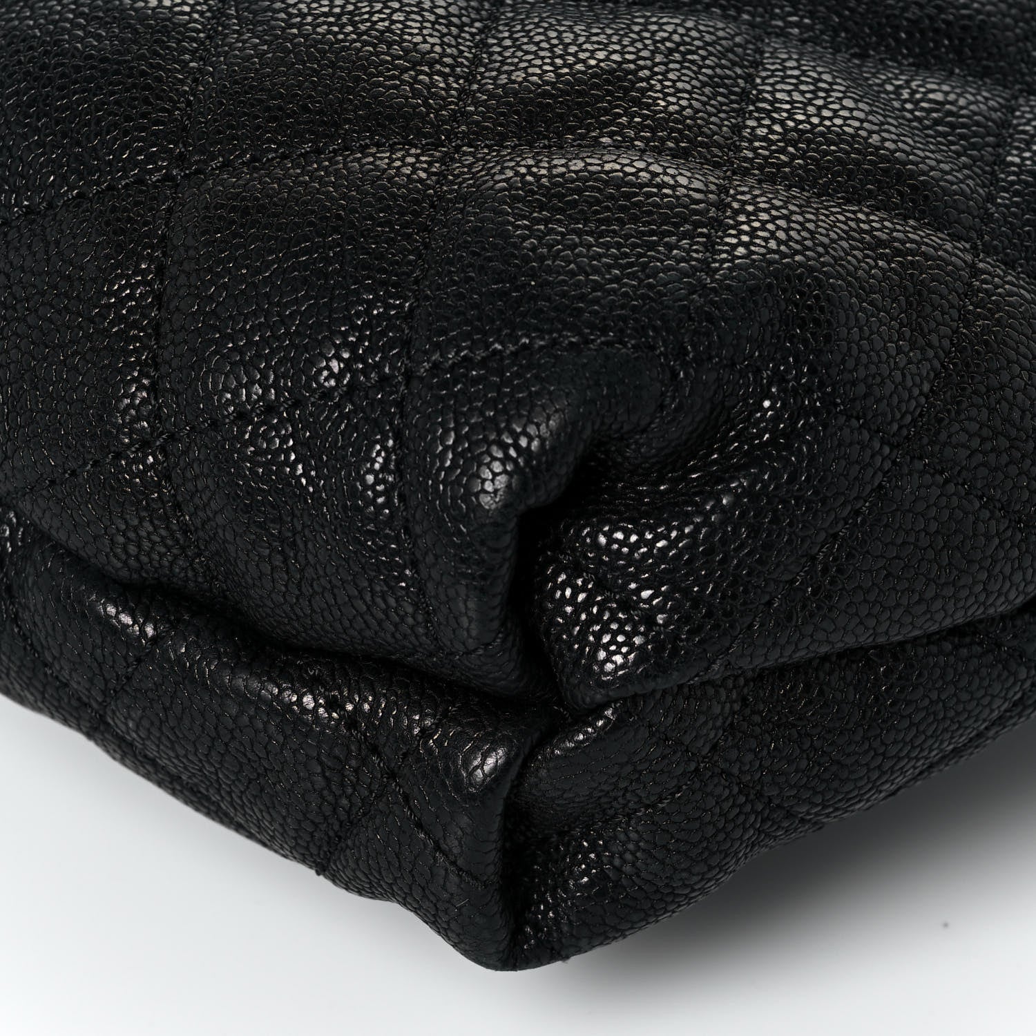 Chanel Distressed Glazed Caviar Quilted Large Elastic Tote Black 7 of 13