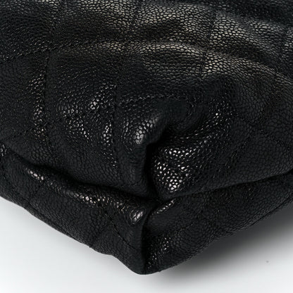Chanel Distressed Glazed Caviar Quilted Large Elastic Tote Black 7 of 13