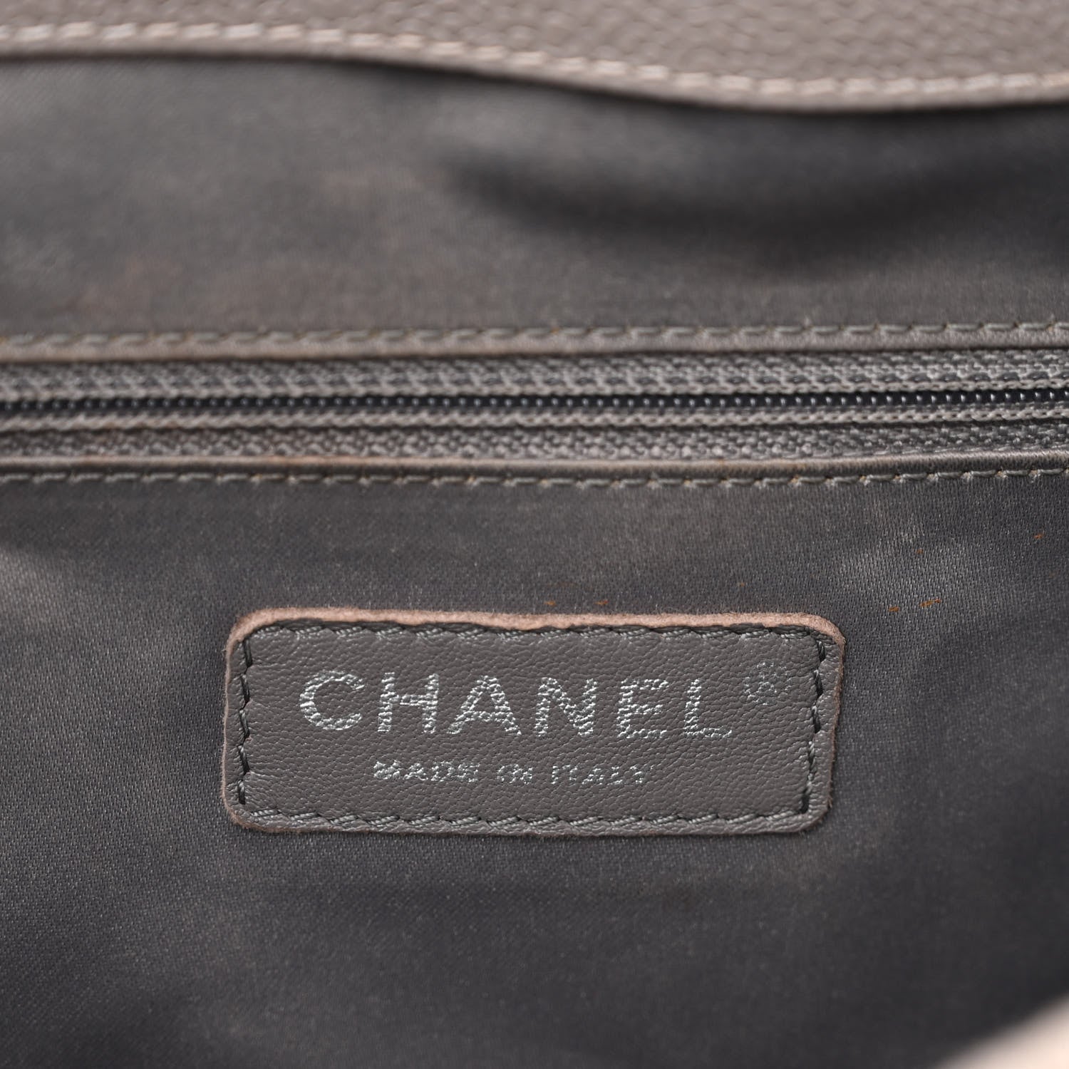 Chanel Caviar Quilted XL Grand Shopping Tote GST Light Grey 6 of 12