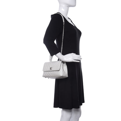 Chanel Iridescent Caviar Chevron Quilted Mini Coco Handle Flap White 2 of 10