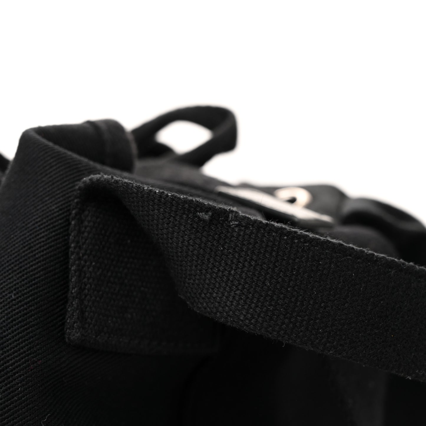 Canvas Rive Gauche Drawstring Backpack Black White