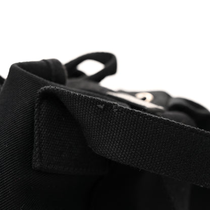 Saint Laurent Canvas Rive Gauche Drawstring Backpack Black White 11 of 15