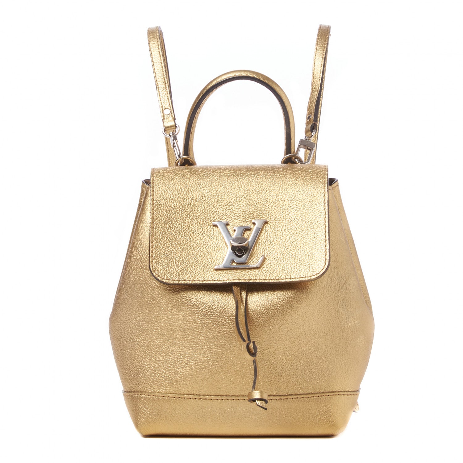 Louis Vuitton Metallic Calfskin Lockme Mini Backpack Gold 1 of 8