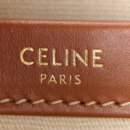 Celine Canvas Calfskin Triomphe Print Small Cabas Thais White 6 of 9