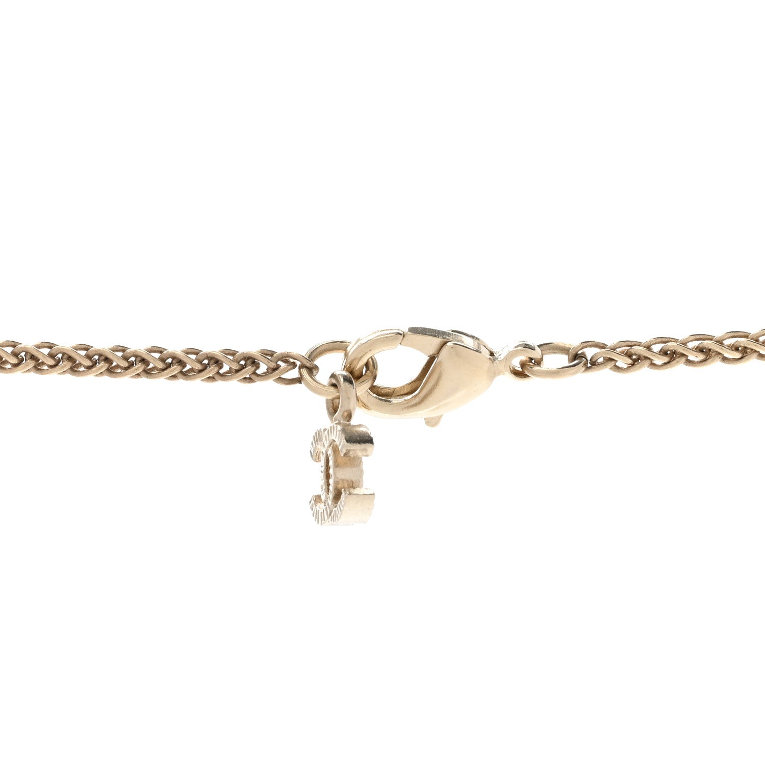 Chanel Gripoix Poured Glass Crystal CC Pendant Necklace Black Gold 5 of 7
