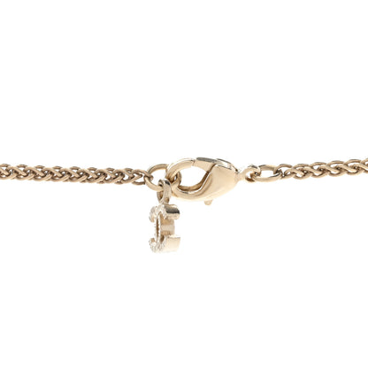 Chanel Gripoix Poured Glass Crystal CC Pendant Necklace Black Gold 5 of 7