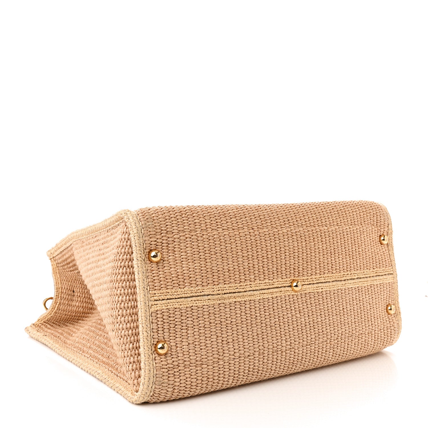 Fendi Straw Vitello King Plexiglass Woven Medium Fendi Sunshine Shopper Tote Natural Black 4 of 11
