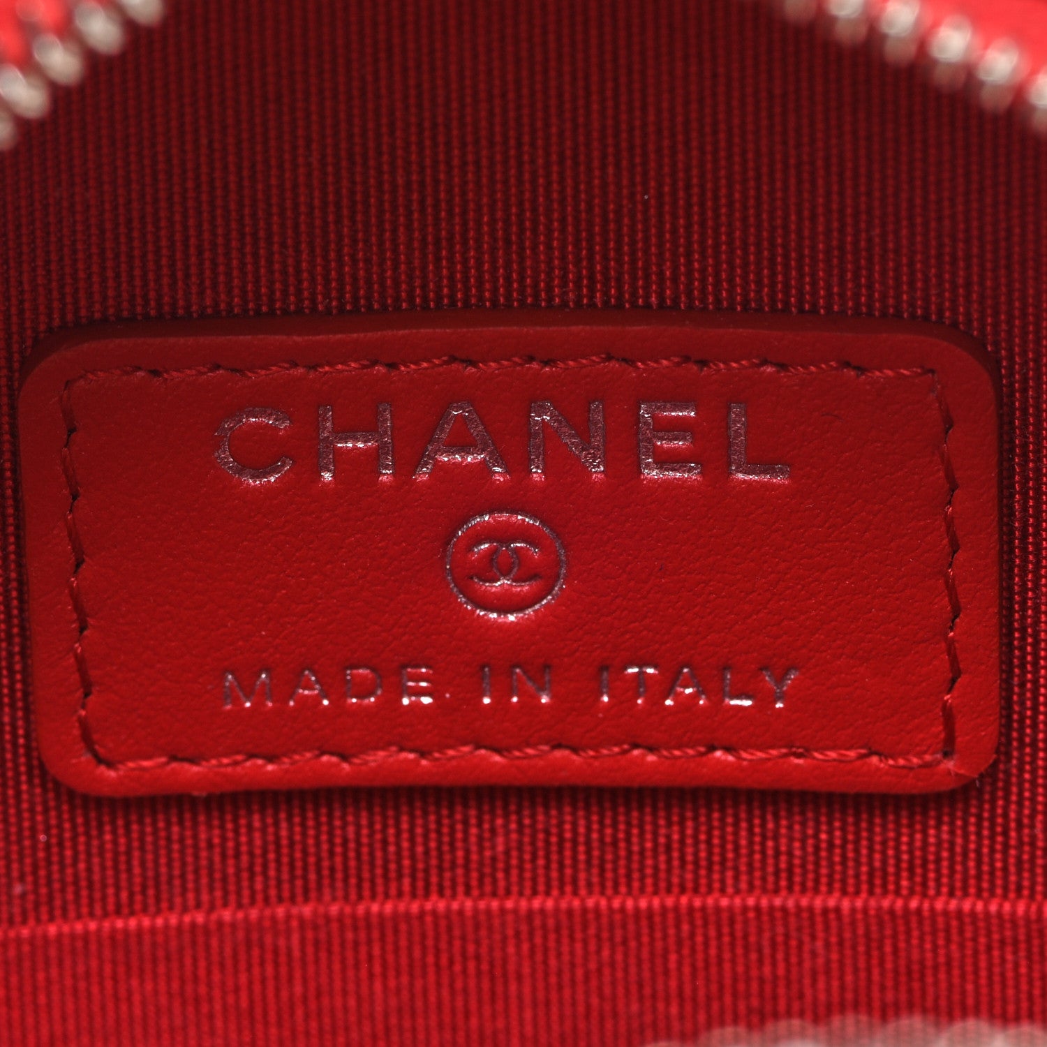 Chanel Lambskin Camellia Quilted Round Clutch With Chain Red 6 of 11