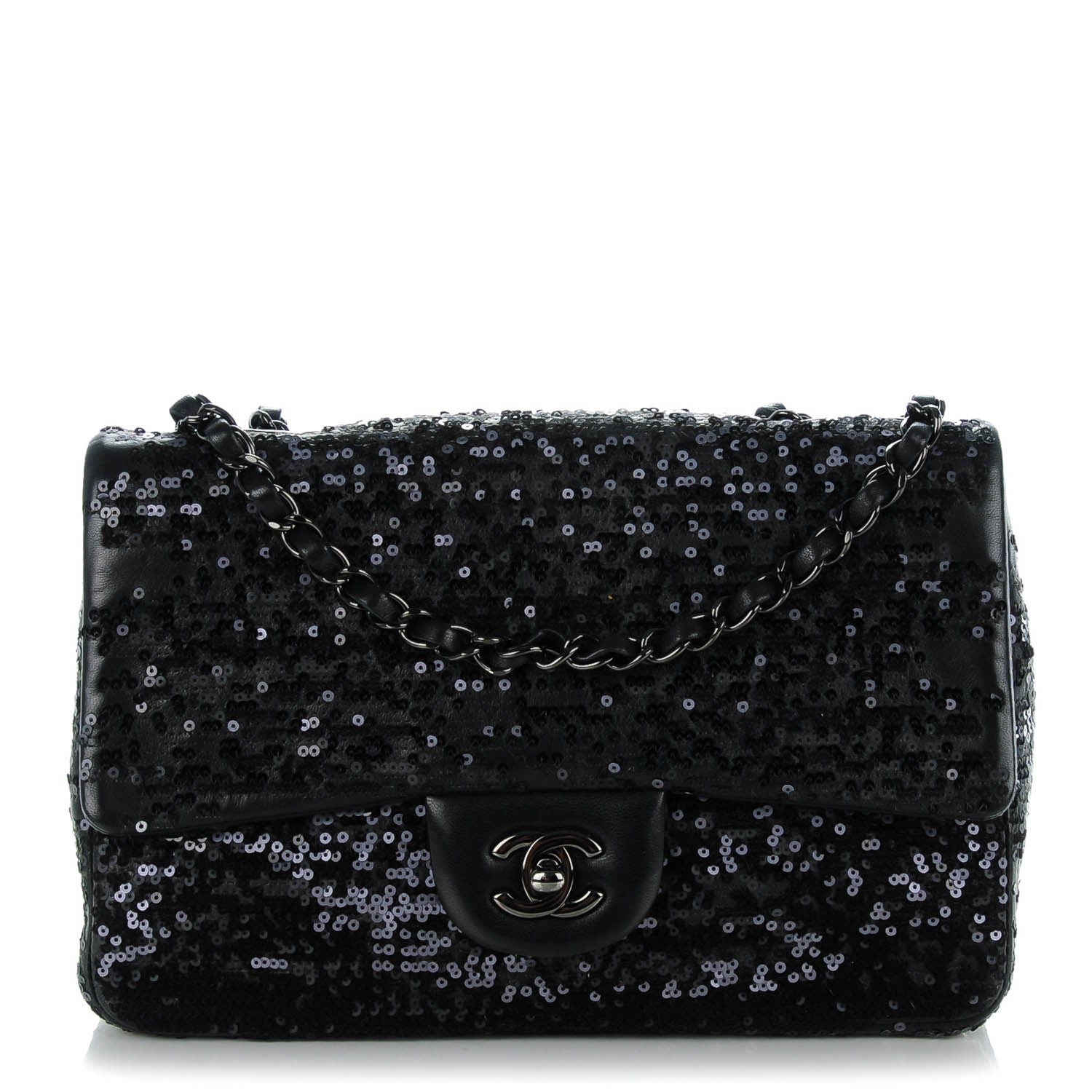 Chanel Sequin Lambskin Medium Moonlight on Water Flap Black 1 of 8