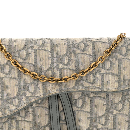 Christian Dior Oblique Saddle Chain Long Wallet Grey 9 of 14