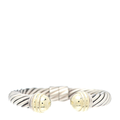 David Yurman Sterling Silver 14K Yellow Gold 10mm Cable Classics Bracelet 1 of 6
