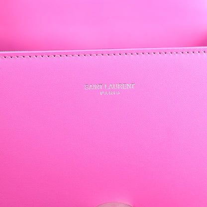 Saint Laurent Calfskin Mini Classic Monogram Cassandra Top Handle Bag Electric Fuchsia 6 of 11