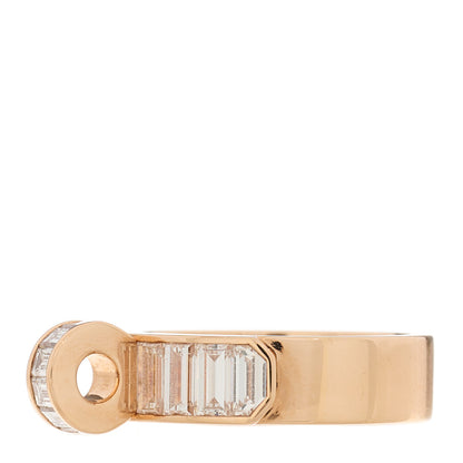 Hermes 18K Rose Gold Diamond PM Kellymorphose Baguettes Ring 51 5.75 3 of 7