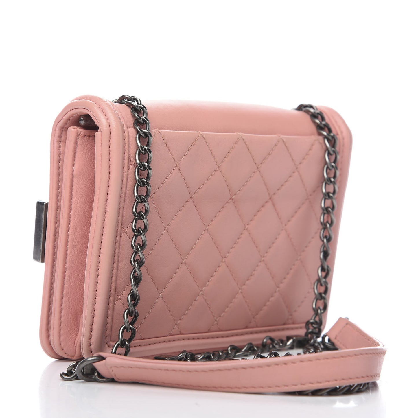 Lambskin Plexiglass Boy Brick Flap Pink