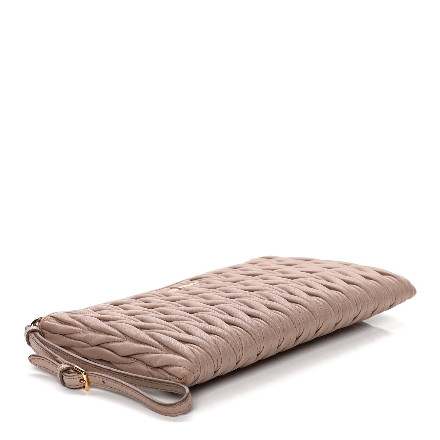 Nappa Matelasse Wristlet Cammeo