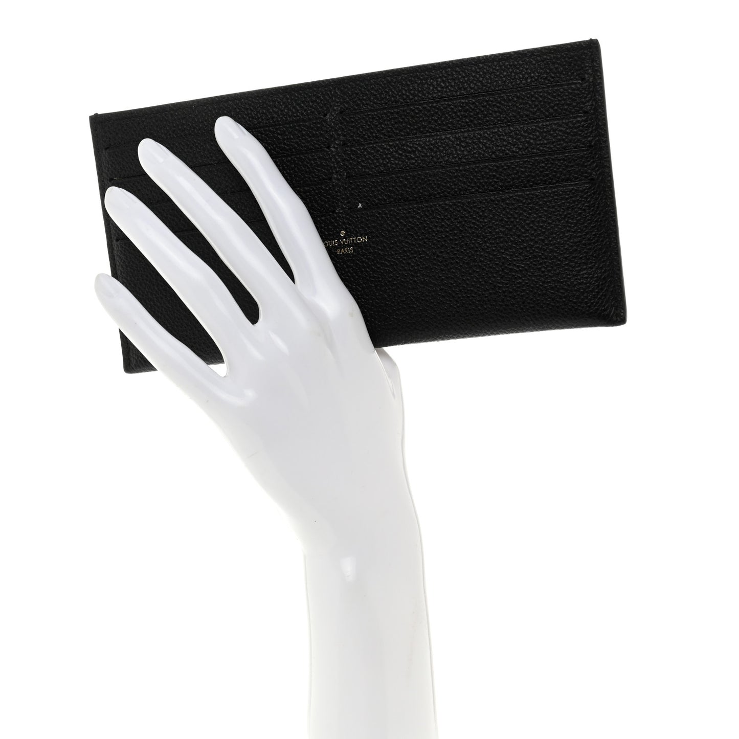 Calfskin Felicie Chain Wallet Card Holder Insert Black